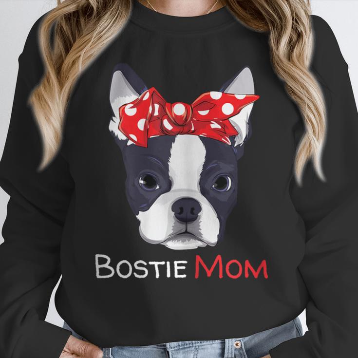 Boston Terrier Mom Bostie Women Girls Women Crewneck Sweatshirt, Mom Gifts, Boston Terrier Mom Gifts, funny design