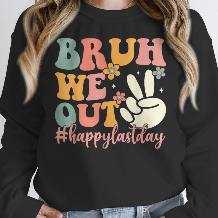 Bruh We Out Teacher Retro Last Day Of School Boys Girls Kids Women Crewneck Sweatshirt, funny design Bruh We Out Teacher Retro Last Day Of School Boys Girls Kids Women Crewneck Sweatshirt, funny design