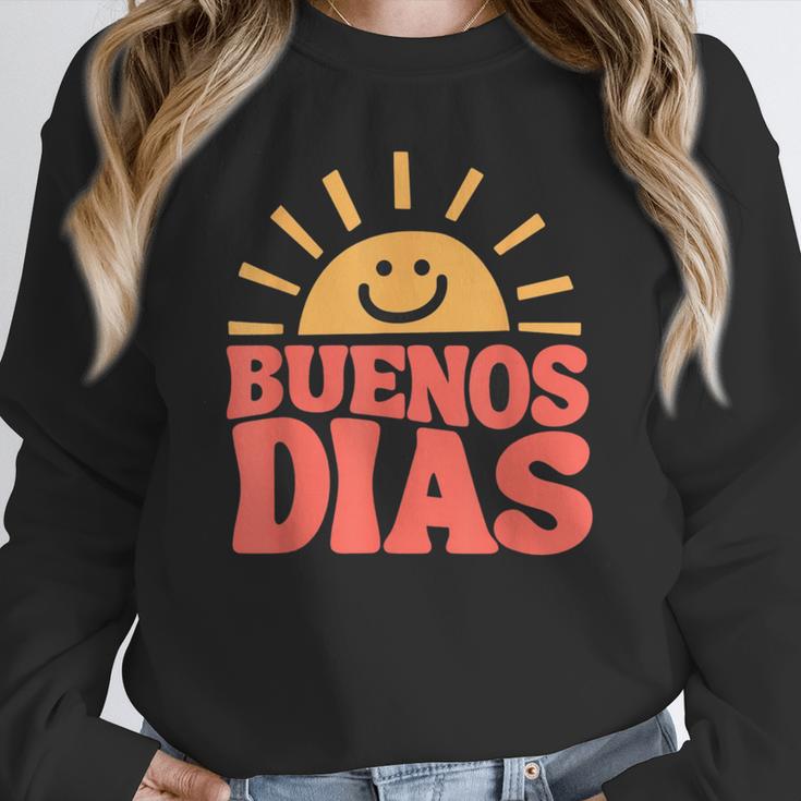 Buenos Dias Spanish Teacher Appreciation Back To School Women Crewneck Sweatshirt, funny design Buenos Dias Spanish Teacher Appreciation Back To School Women Crewneck Sweatshirt, funny design