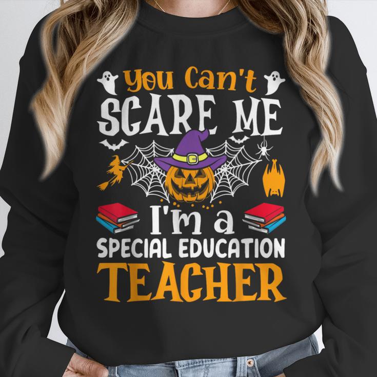 You Can't Scare Me I'm A Special Education Teacher Halloween Women Crewneck Sweatshirt, funny design