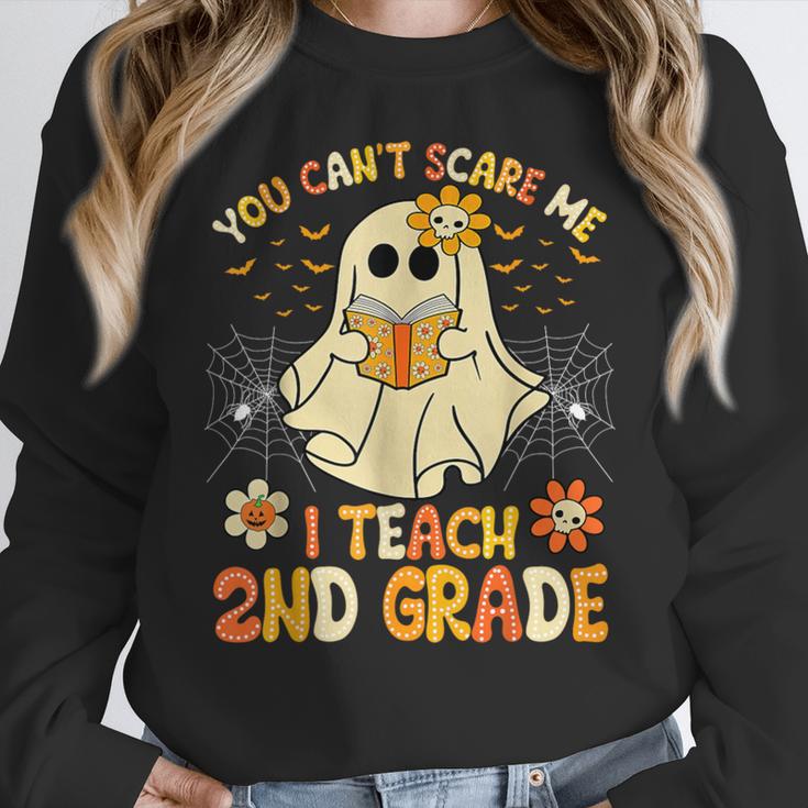 You Can't Scare Me I Teach 2nd Grade Halloween Teacher Ghost Women Crewneck Sweatshirt, 2nd Grade Teacher Gifts, funny design You Can't Scare Me I Teach 2nd Grade Halloween Teacher Ghost Women Crewneck Sweatshirt, 2nd Grade Teacher Gifts, funny design
