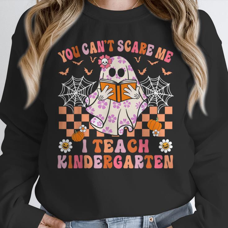 You Cant Scare Me I Teach Kindergarten Teacher Halloween Women Crewneck Sweatshirt, funny design You Cant Scare Me I Teach Kindergarten Teacher Halloween Women Crewneck Sweatshirt, funny design