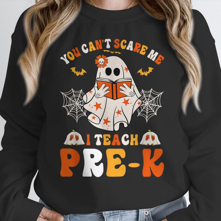 You Cant Scare Me I Teach Pre-K Teacher Halloween Women Crewneck Sweatshirt, funny design You Cant Scare Me I Teach Pre-K Teacher Halloween Women Crewneck Sweatshirt, funny design