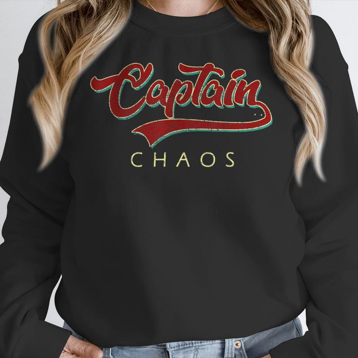 Captain Chaos Shirt For Parent Teacher Or Crazy Child Women Crewneck Sweatshirt, funny design Captain Chaos Shirt For Parent Teacher Or Crazy Child Women Crewneck Sweatshirt, funny design