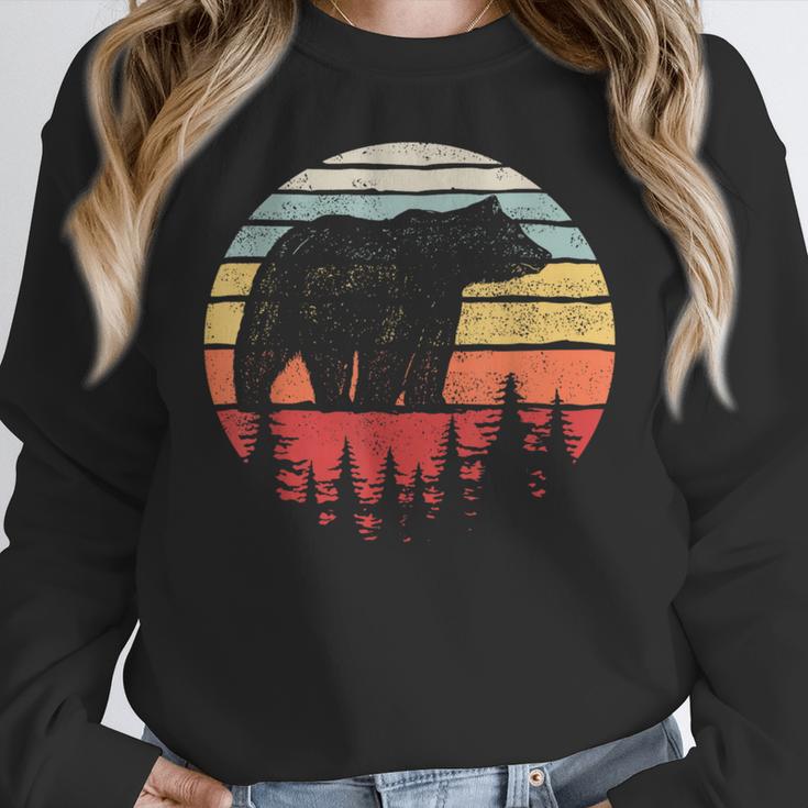 Catch Some Rays Vintage Retro Grizzly Bear Women Crewneck Sweatshirt, funny design