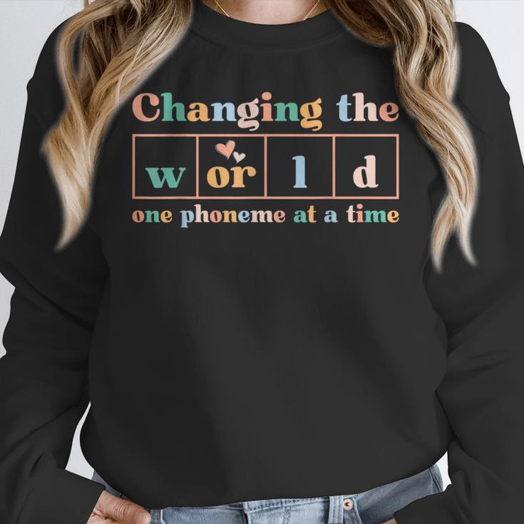 Changing The World Science Of Reading Women Men -Adults Dyslexia Teacher Women Crewneck Sweatshirt, Science Teacher Gifts, funny design Changing The World Science Of Reading Women Men -Adults Dyslexia Teacher Women Crewneck Sweatshirt, Science Teacher Gifts, funny design