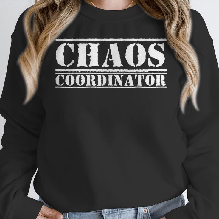 Chaos Coordinator Teacher Mom & Parents Women Crewneck Sweatshirt, funny design Chaos Coordinator Teacher Mom & Parents Women Crewneck Sweatshirt, funny design