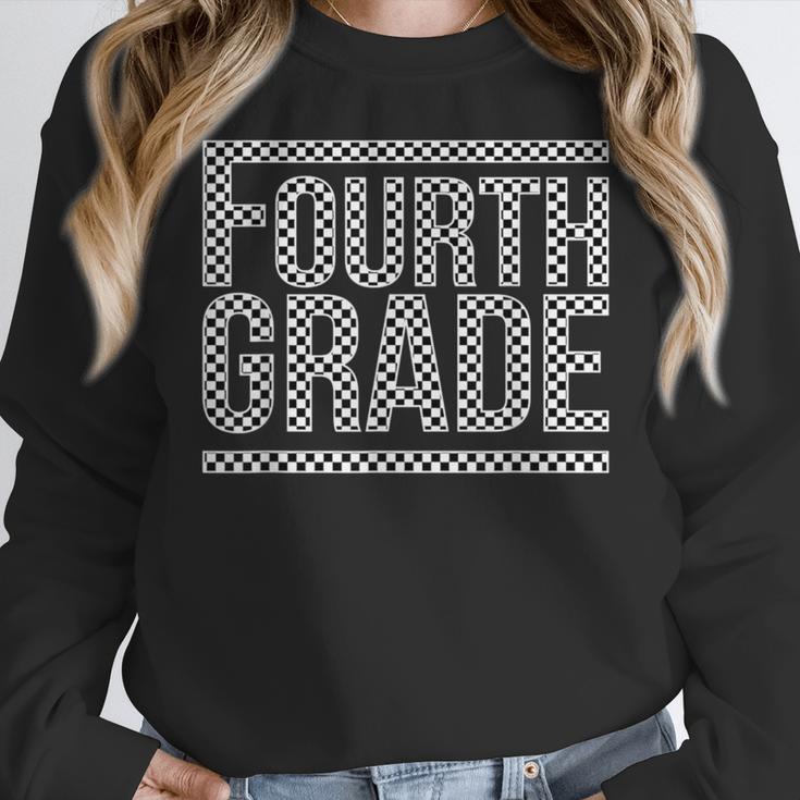 Checkered Fourth Grade Teacher Team Crew Back To School Women Crewneck Sweatshirt, funny design Checkered Fourth Grade Teacher Team Crew Back To School Women Crewneck Sweatshirt, funny design