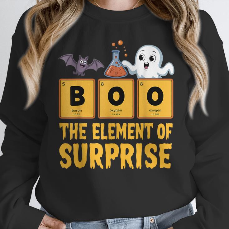 Chemistry Boo The Element Of Surprise Science Teacher Women Crewneck Sweatshirt, Science Teacher Gifts, funny design