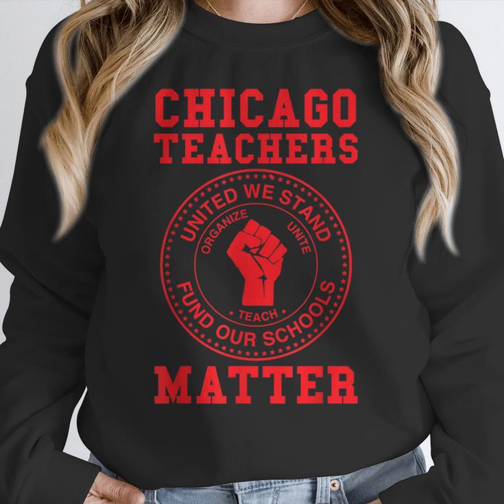 Chicago Teachers Matter Support Union Education Red For Ed Women Crewneck Sweatshirt, funny design Chicago Teachers Matter Support Union Education Red For Ed Women Crewneck Sweatshirt, funny design