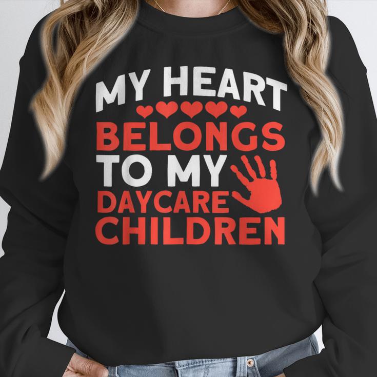 Childcare My Heart Belongs To Children Daycare Teacher Men Women Women Crewneck Sweatshirt, funny design