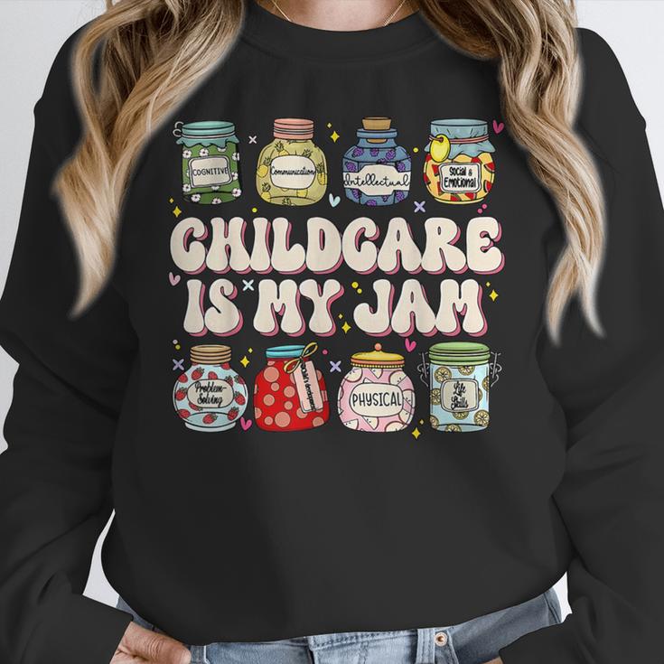 Childcare Is My Jam Child Care Teacher School Psychologist Women Crewneck Sweatshirt, funny design Childcare Is My Jam Child Care Teacher School Psychologist Women Crewneck Sweatshirt, funny design