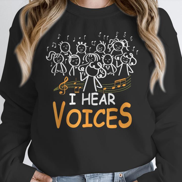Choir Teacher I Hear Voices Chorister Church Choral Music Women Crewneck Sweatshirt, funny design