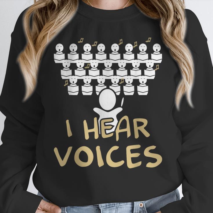 Choir Teacher Shirt I Hear Voices Chorister Tee Women Crewneck Sweatshirt, funny design