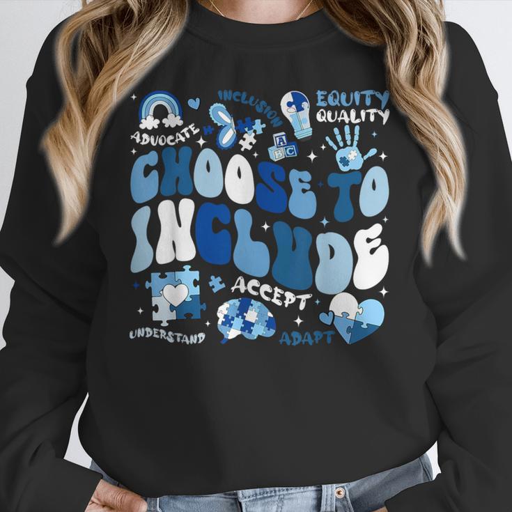 Choose To Include Inclusion Matters Autism Awareness Teacher Women Crewneck Sweatshirt, funny design