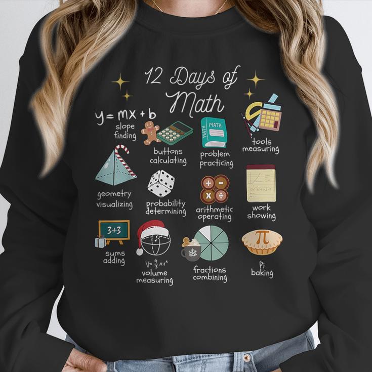Christmas 12 Days Of Math Math Teacher Xmas STEM STEMS Women Crewneck Sweatshirt, funny design Christmas 12 Days Of Math Math Teacher Xmas STEM STEMS Women Crewneck Sweatshirt, funny design