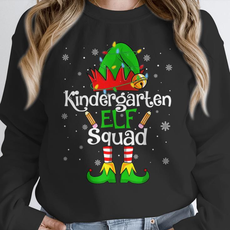 Christmas Kindergarten Elf Squad Teacher Student Women Crewneck Sweatshirt, funny design