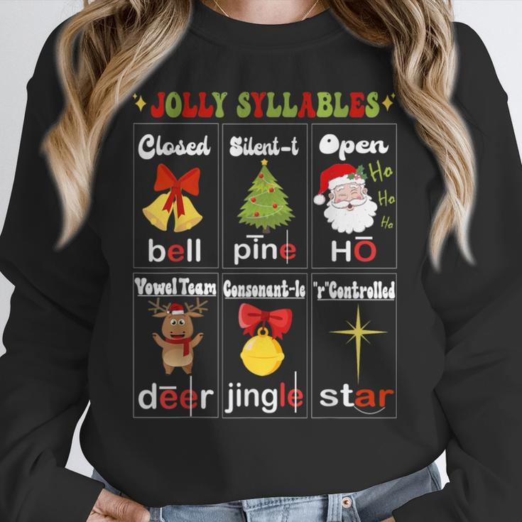 Christmas Reading Teacher Syllable Types Reading Teacher Women Crewneck Sweatshirt, funny design Christmas Reading Teacher Syllable Types Reading Teacher Women Crewneck Sweatshirt, funny design