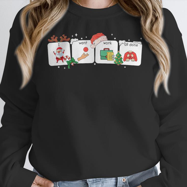 Christmas Santa Special Education SPED Teacher Xmas PJ Women Crewneck Sweatshirt, funny design