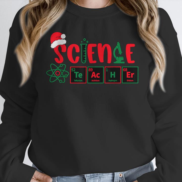 Christmas Science Teacher Santa Educator Chemical Elements Women Crewneck Sweatshirt, Science Teacher Gifts, funny design