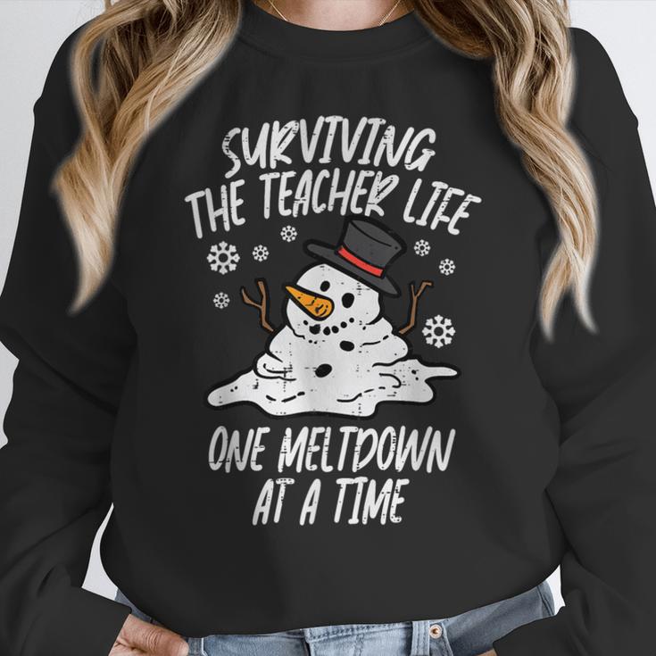 Christmas Surviving Teacher Life Meltdown Xmas Women Men Women Crewneck Sweatshirt, funny design Christmas Surviving Teacher Life Meltdown Xmas Women Men Women Crewneck Sweatshirt, funny design