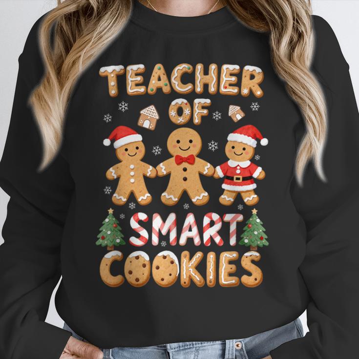 Christmas Teacher Of Smart Cookies Gingerbread Man Teaching Women Crewneck Sweatshirt, funny design Christmas Teacher Of Smart Cookies Gingerbread Man Teaching Women Crewneck Sweatshirt, funny design