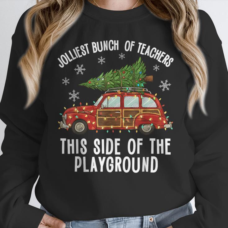 Christmas Teacher Squad Festive Car Tree Lights Xmas Women Crewneck Sweatshirt, funny design Christmas Teacher Squad Festive Car Tree Lights Xmas Women Crewneck Sweatshirt, funny design