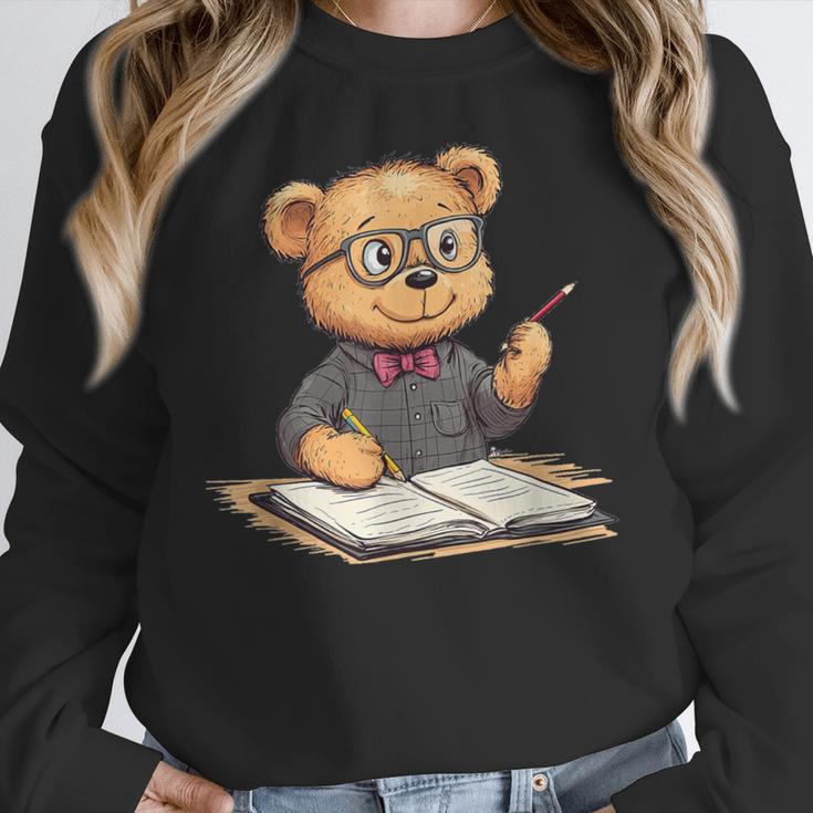 Classroom Fun With Teddy Bear Teacher Women Crewneck Sweatshirt, funny design Classroom Fun With Teddy Bear Teacher Women Crewneck Sweatshirt, funny design