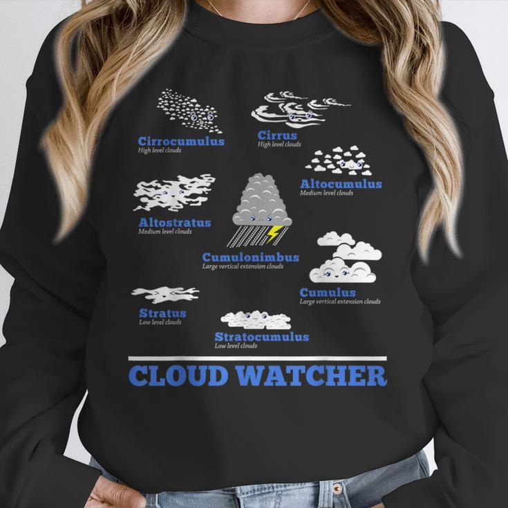 Cloud Watcher Cloud Types Science Student Teacher Cute Faces Women Crewneck Sweatshirt, Science Teacher Gifts, funny design Cloud Watcher Cloud Types Science Student Teacher Cute Faces Women Crewneck Sweatshirt, Science Teacher Gifts, funny design