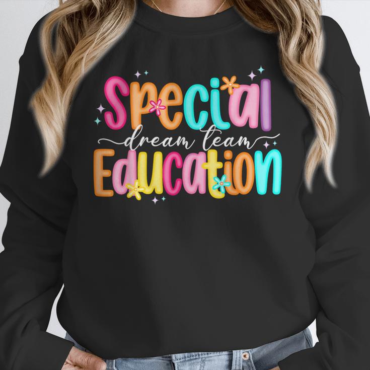 Color Special Education Squad Groovy Dream Team SPED Teacher Women Crewneck Sweatshirt, Groovy Teacher Gifts, funny design