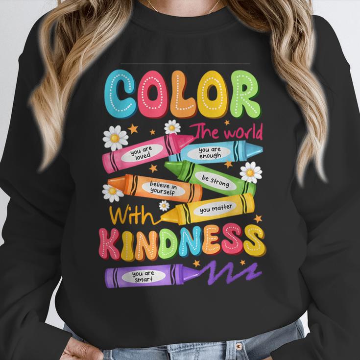 Color The World With Kindness Teachers Back To School Women Crewneck Sweatshirt, funny design