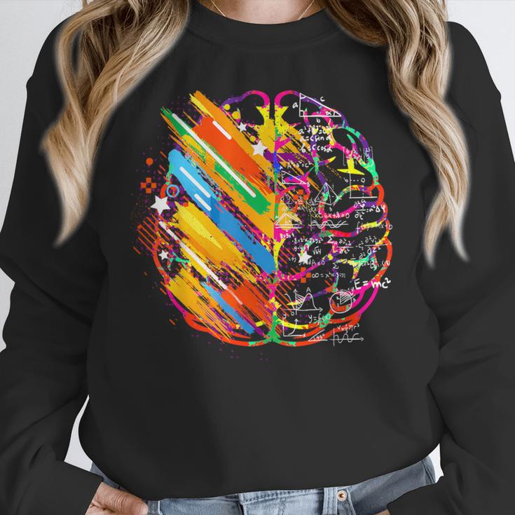 Colorful Brain Art Teacher Artist Painter Student Women Crewneck Sweatshirt, funny design Colorful Brain Art Teacher Artist Painter Student Women Crewneck Sweatshirt, funny design