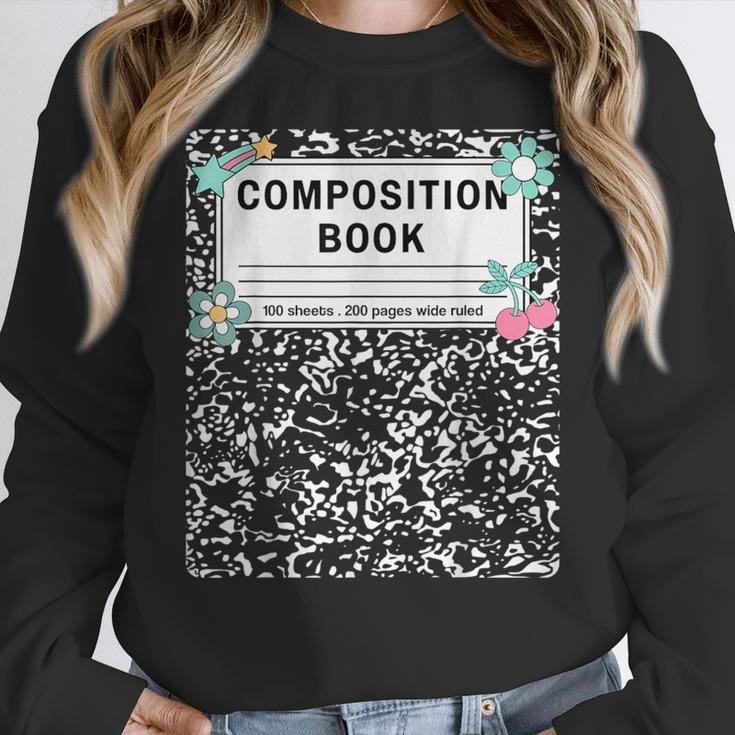Composition Book Notebook Teachers Matching Group Halloween Women Crewneck Sweatshirt, funny design