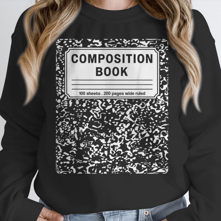 Composition Book Notebook Teachers Matching Group Halloween Women Crewneck Sweatshirt, funny design Composition Book Notebook Teachers Matching Group Halloween Women Crewneck Sweatshirt, funny design