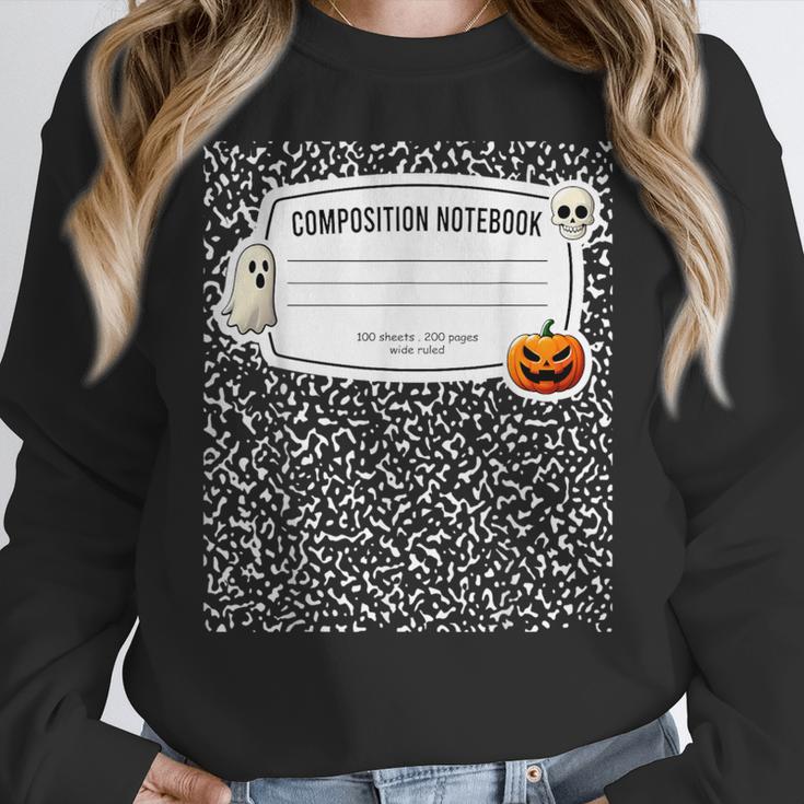Composition Notebook Costume Adult Halloween For Teachers Women Crewneck Sweatshirt, funny design Composition Notebook Costume Adult Halloween For Teachers Women Crewneck Sweatshirt, funny design