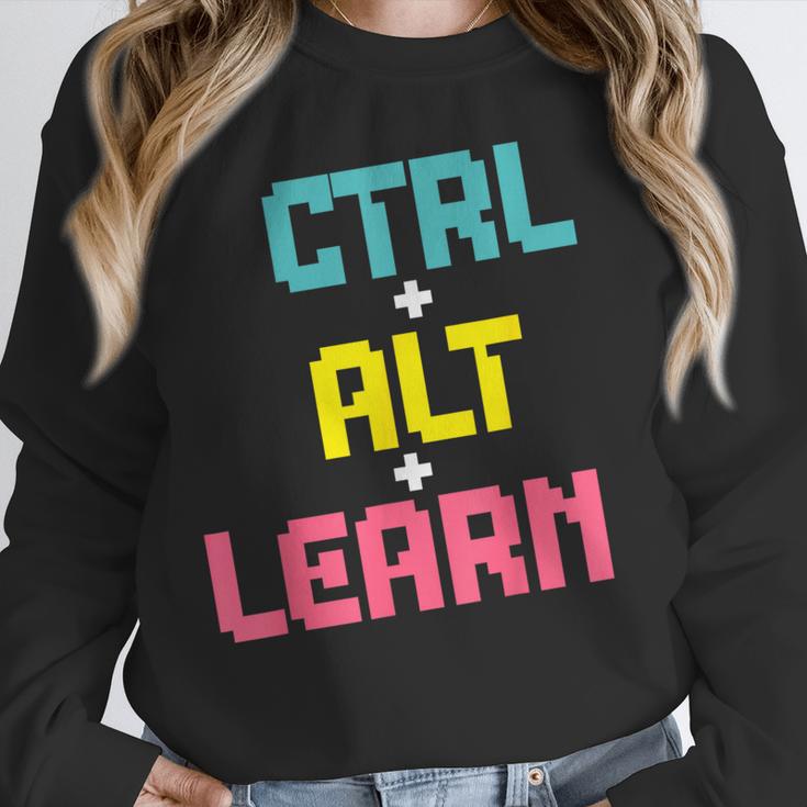 Computer Teacher Back To School Kids Ctrl Alt Learn Women Crewneck Sweatshirt, funny design Computer Teacher Back To School Kids Ctrl Alt Learn Women Crewneck Sweatshirt, funny design