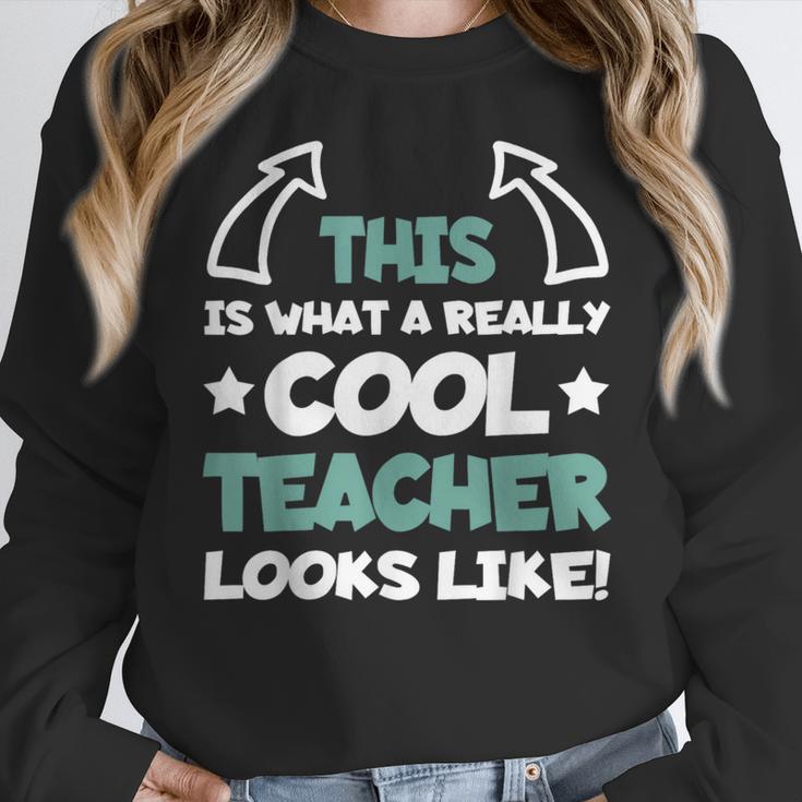 Cool Teacher Saying Teaching Student Men Women Women Crewneck Sweatshirt, funny design Cool Teacher Saying Teaching Student Men Women Women Crewneck Sweatshirt, funny design