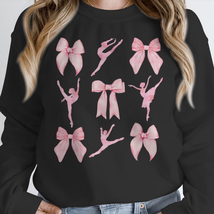 Coquette Bow Ballet Dance Teacher Coquette Women Dancing Women Crewneck Sweatshirt, funny design
