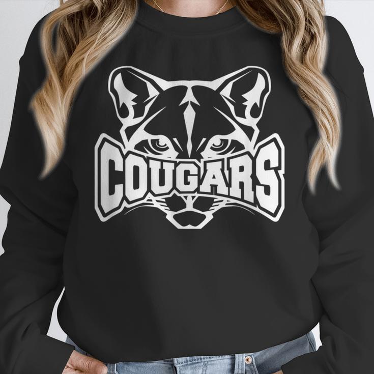 Cougars Teacher Student School Sports Fan Team Spirit Women Crewneck Sweatshirt, funny design Cougars Teacher Student School Sports Fan Team Spirit Women Crewneck Sweatshirt, funny design