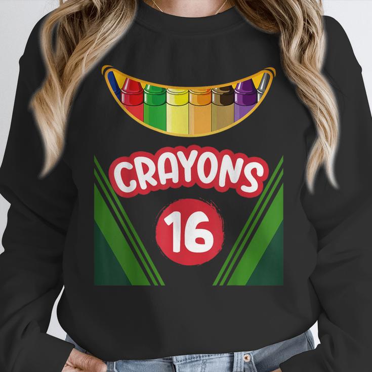 Crayon Box Fun Teacher Student Crayon Squad Halloween 2023 Women Crewneck Sweatshirt, funny design