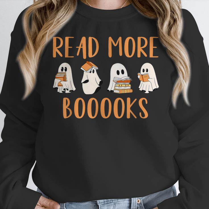 Cute Booooks Ghost Read More Books Teacher Halloween Women Crewneck Sweatshirt, funny design Cute Booooks Ghost Read More Books Teacher Halloween Women Crewneck Sweatshirt, funny design