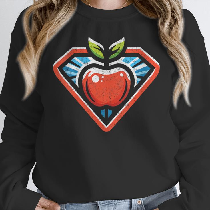 Cute Distressed Super Teacher Superhero Apple Women Crewneck Sweatshirt, Super Teacher Gifts, funny design Cute Distressed Super Teacher Superhero Apple Women Crewneck Sweatshirt, Super Teacher Gifts, funny design