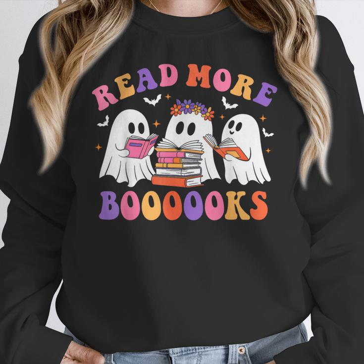 Cute Ghost Read More Books Lover Teacher Halloween Costume Women Crewneck Sweatshirt, funny design