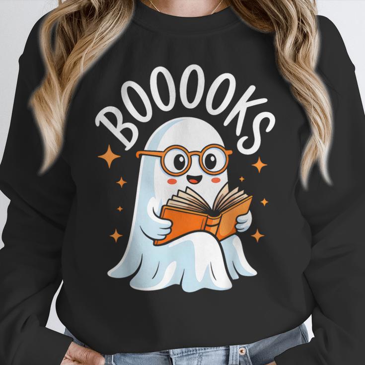 Cute Ghost Reading Book Librarian Teacher Halloween Costume Women Crewneck Sweatshirt, funny design Cute Ghost Reading Book Librarian Teacher Halloween Costume Women Crewneck Sweatshirt, funny design
