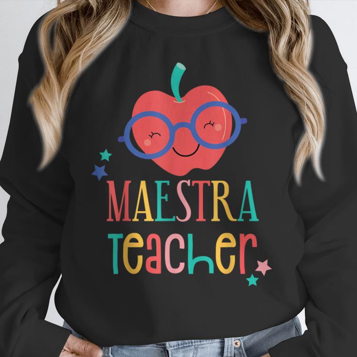 Cute Maestra Teacher Women Crewneck Sweatshirt, funny design
