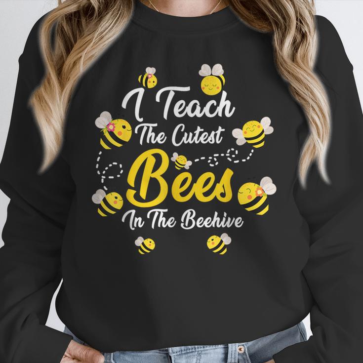 Cute I Teach The Cutest Bees In The Beehive Teacher's Day For Men Women Kids Women Crewneck Sweatshirt, funny design Cute I Teach The Cutest Bees In The Beehive Teacher's Day For Men Women Kids Women Crewneck Sweatshirt, funny design
