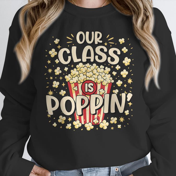 Cute Teacher Popcorn Day Women Crewneck Sweatshirt, funny design Cute Teacher Popcorn Day Women Crewneck Sweatshirt, funny design