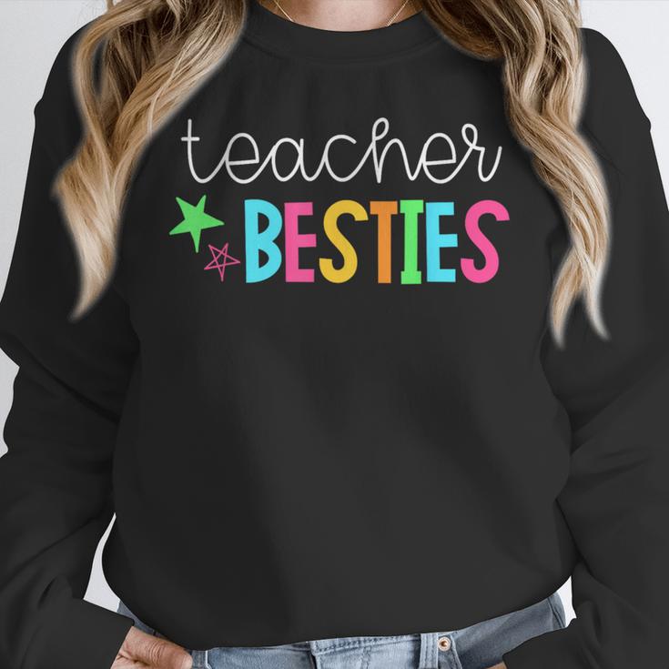 Cute Teacher Shirt Teacher Besties Women Crewneck Sweatshirt, funny design