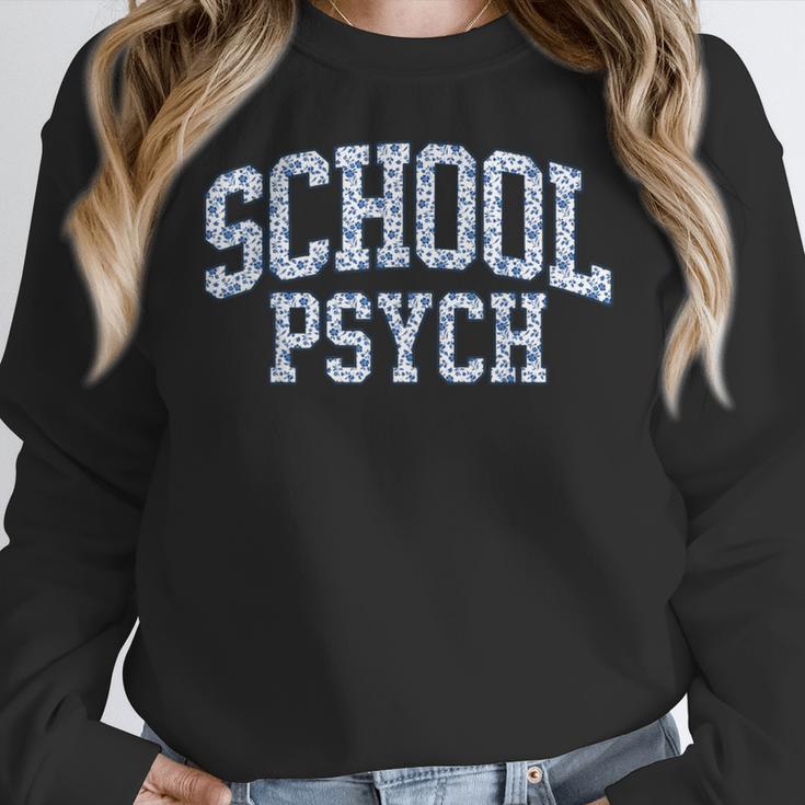 Cute Wildflower School Psych Teacher School Psychologist Women Crewneck Sweatshirt, funny design