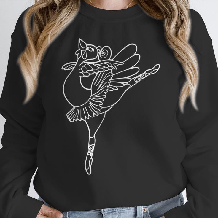 Dancing Turkey Happy Thanksgiving Day Ballet Dance Teacher Women Crewneck Sweatshirt, funny design